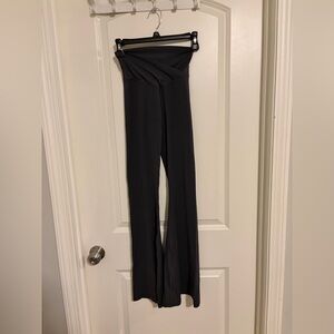 Aerie Crossover Flare Leggings Gray